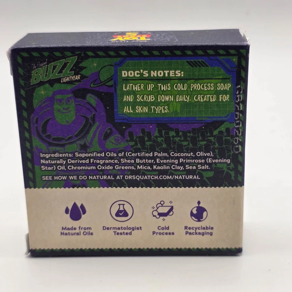Dr. Squatch Cosmic Captain Toy Story 5 Buzz Lightyear Natural Soap Bar 5oz‎ NEW